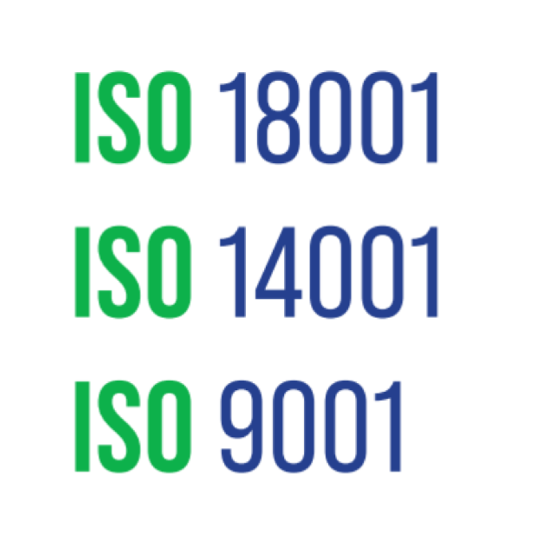 ISO 18001, ISO 14001 and ISO 9001 certified